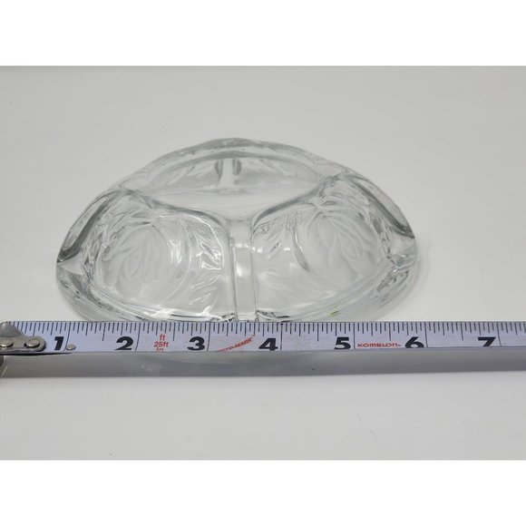 Vintage KIG Indonesia Ashtray Pressed Etched Glass Rose‎ Pattern - Picture 8 of 9